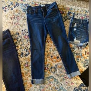 Womens Crown & Ivy high rise skinny crop dark denim jeans sz 4 regular